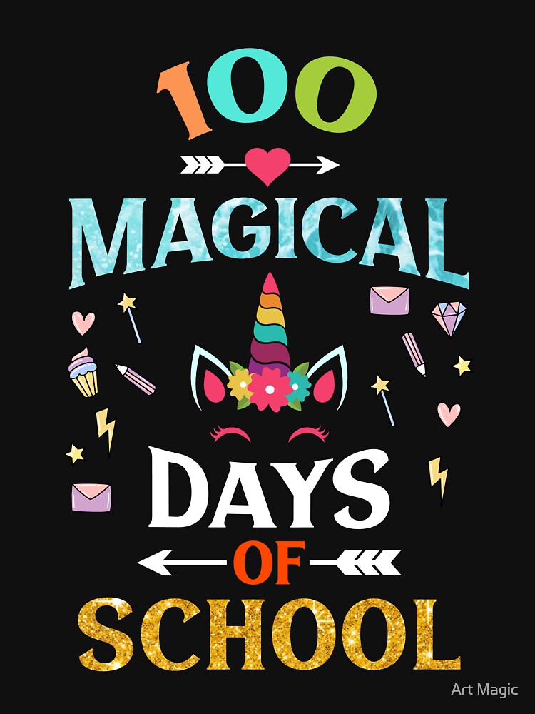 100 Magical Days Of School Unicorn 100th Teacher Students by stareongroup