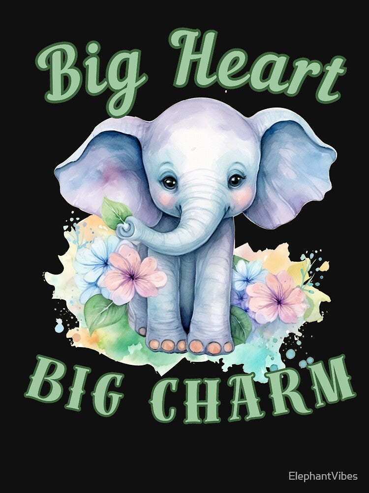 Big Heart, Big Charm. Flower elephant by ElephantVibes