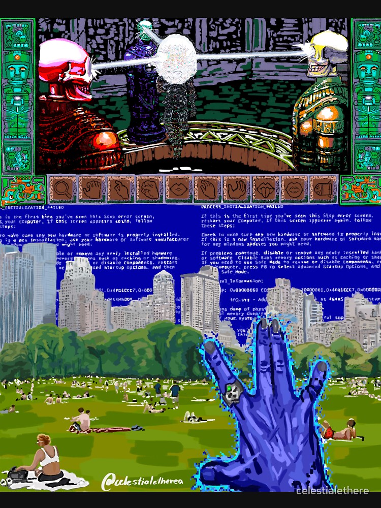 Cybercore Old Web Inspired City Landscape by celestialethere