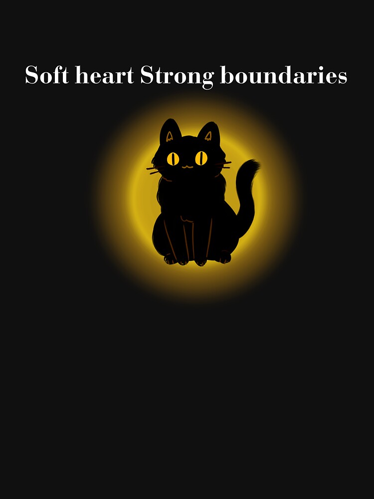 Soft Heart Strong Boundaries Black Cat by mon369000