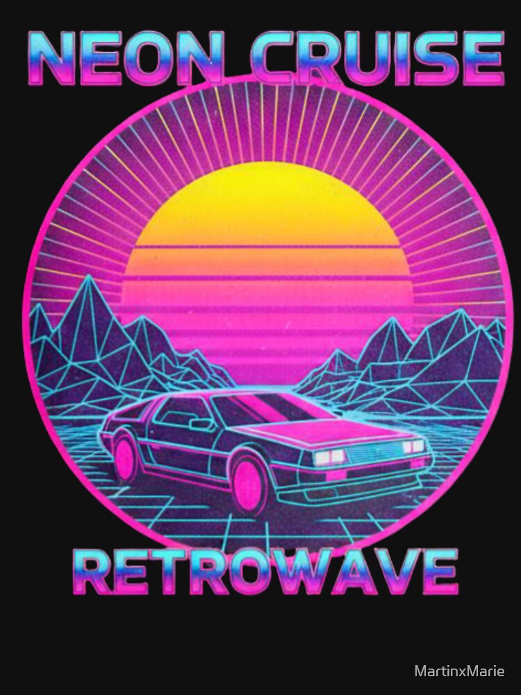 Neon Cruise Retrowave Synthwave 80s Car by MartinxMarie