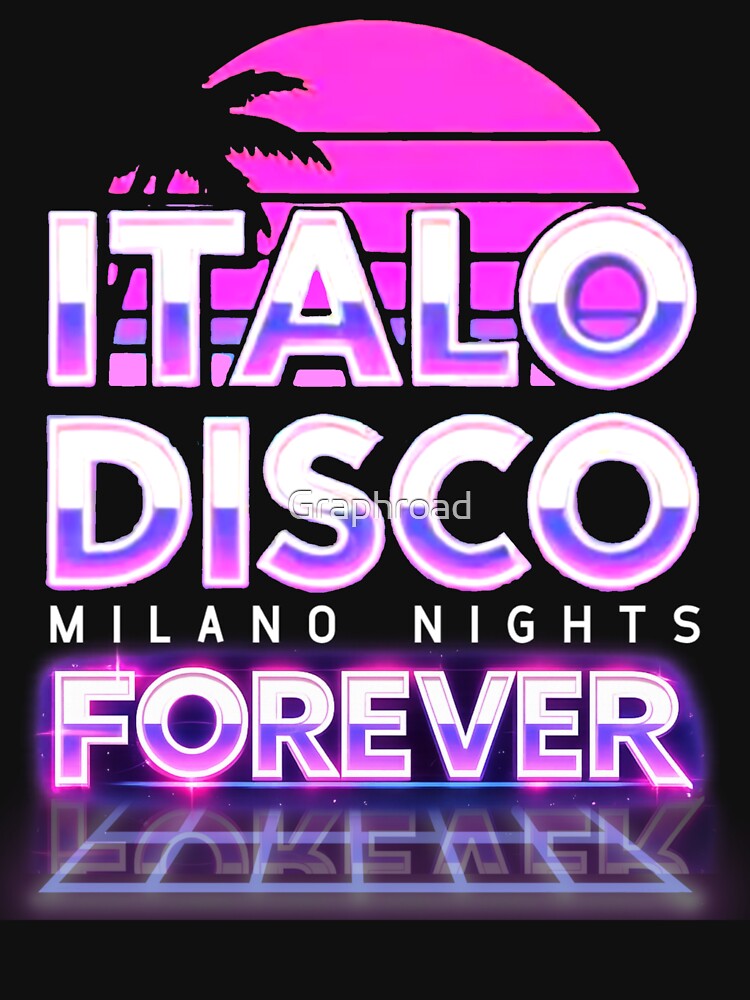 Italo Disco Forever Neon Retro 80s Synthwave Aesthetic by Graphroad