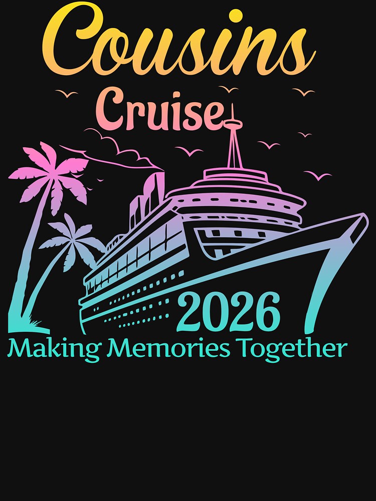 Cousins Cruise 2026 Making Memories Together Elegant Vacation Art by PixelWaveBD