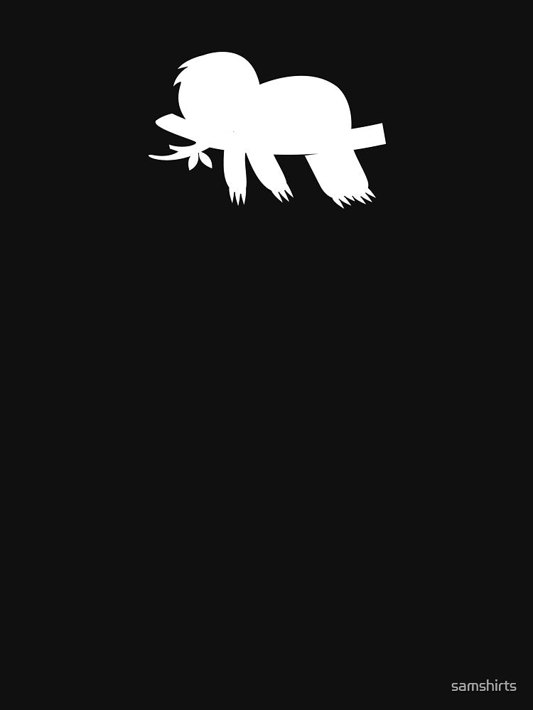Sloth Chilling on Tree White Silhouette by samshirts