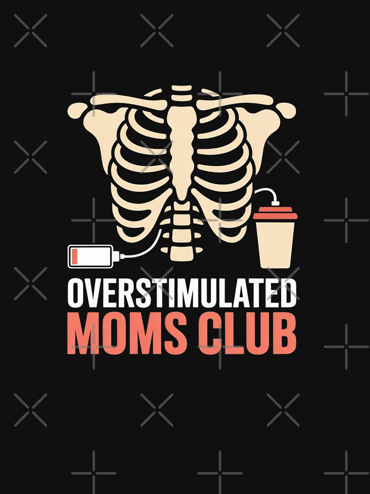 Overstimulated Moms Club Tshirt Mom Depression Mental Health by velltoons