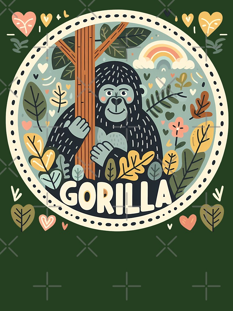 Gorilla - Hope for Wildlife Scandinavian Folk Art by heidiannemorris © by FOLK ART FUSION