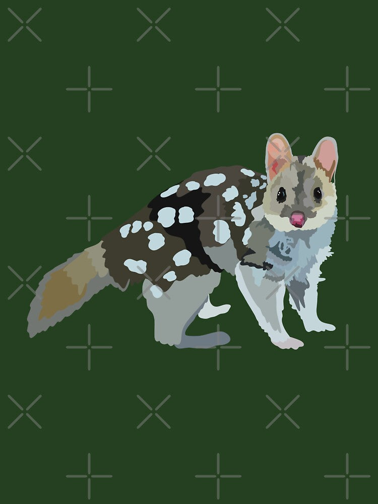 N is for Northern Quoll,Northern Quoll – Spotted Australian Marsupial Wildlife Illustration by PrettylittlepastelUk
