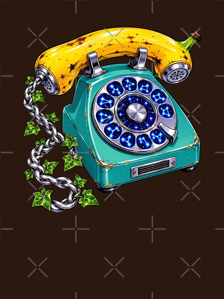 Surreal Neon Constellation Banana Rotary Phone by MarVan-Prints