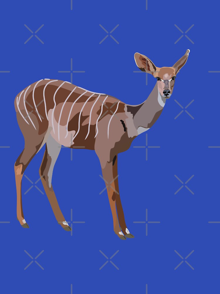 L is for Lesser Kudu,Lesser Kudu – Graceful African Antelope Wildlife Illustration by PrettylittlepastelUk