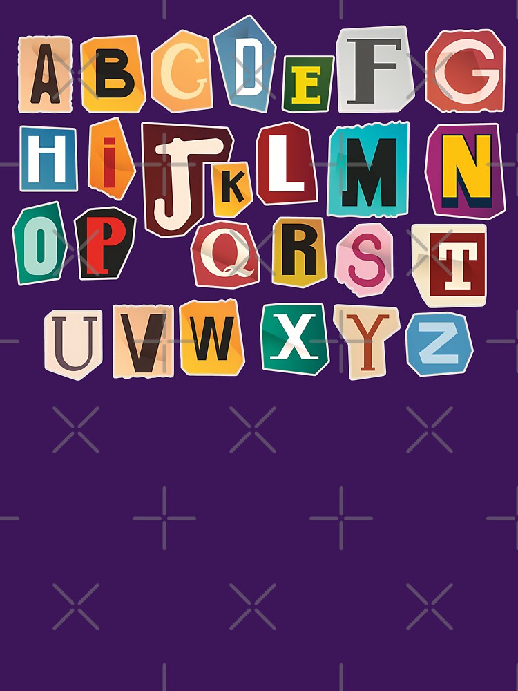 Ransom Note Alphabet Cutout Letters Pack Retro Magazine Typography Sheet by DesignArtist.ia