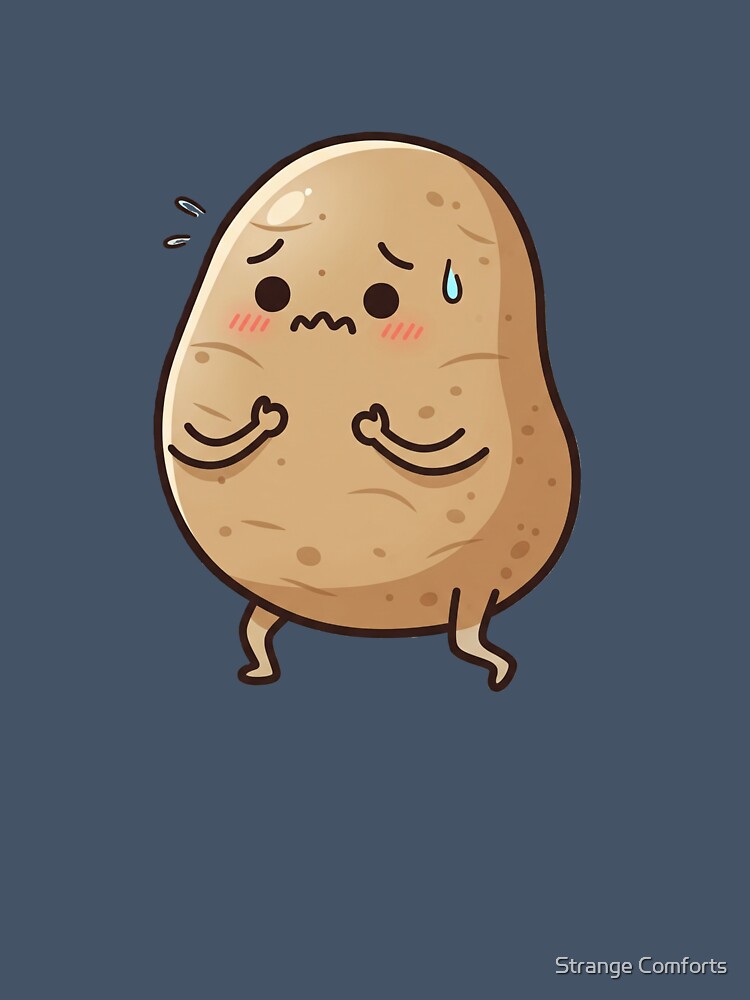 Worried Potato – Funny Anxiety Mascot Art by Strange Comforts