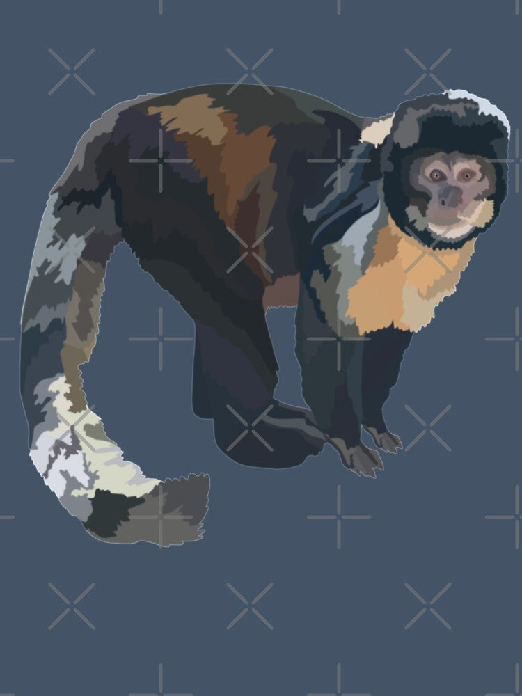 C is for Capuchin,Capuchin Monkey Artwork – Intelligent Primate Illustration and Wildlife Design by PrettylittlepastelUk