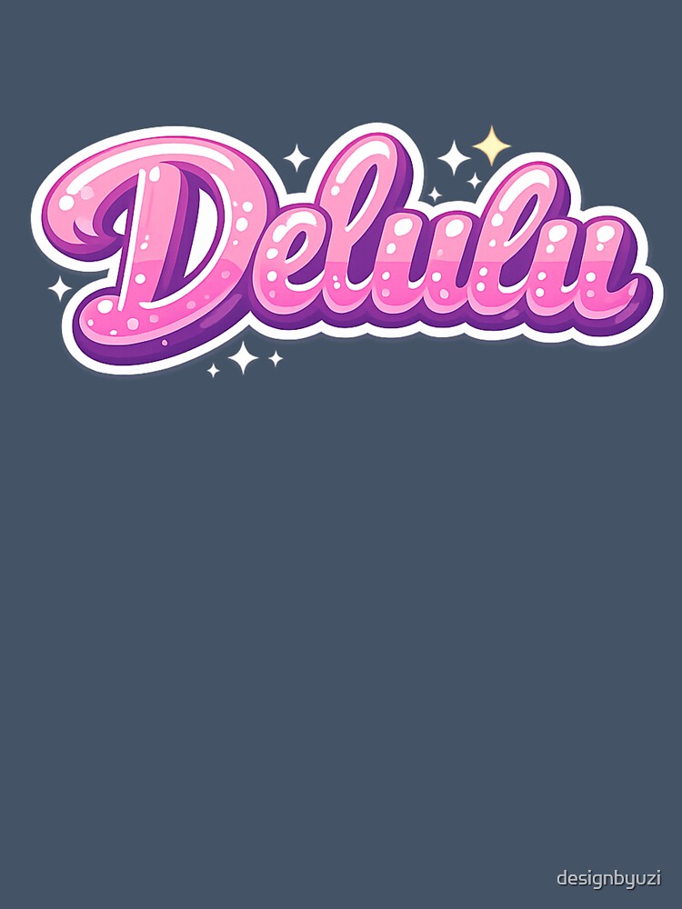 Delulu Aesthetic Typography | Trendy Gen Z Minimal Text Sticker & T-Shirt Design by designbyuzi