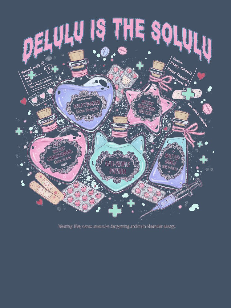 Delulu is the Solulu Kawaii Pastel Potion Aesthetic Art by ViviByPaula