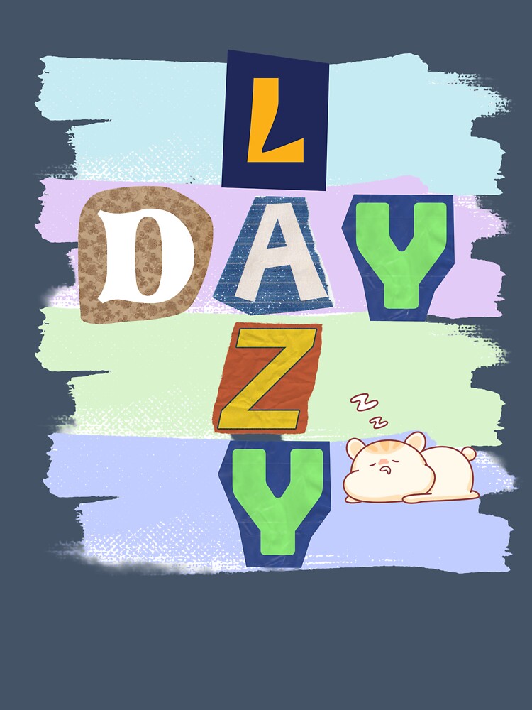 Lazy Day Collage Art Tee with Sleeping Cat by SeJaa
