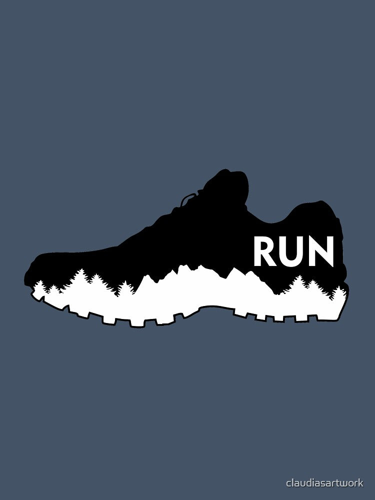 Trail running, running shoe by claudiasartwork