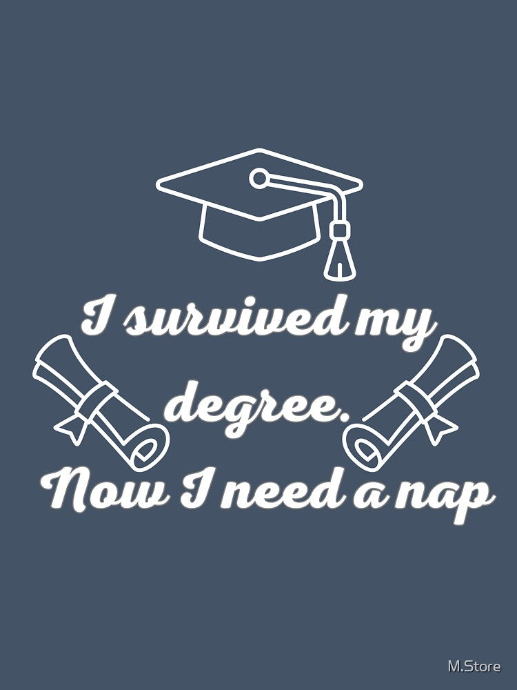 Funny Graduation 2026 - I Survived My Degree Nap Sticker by M.Store