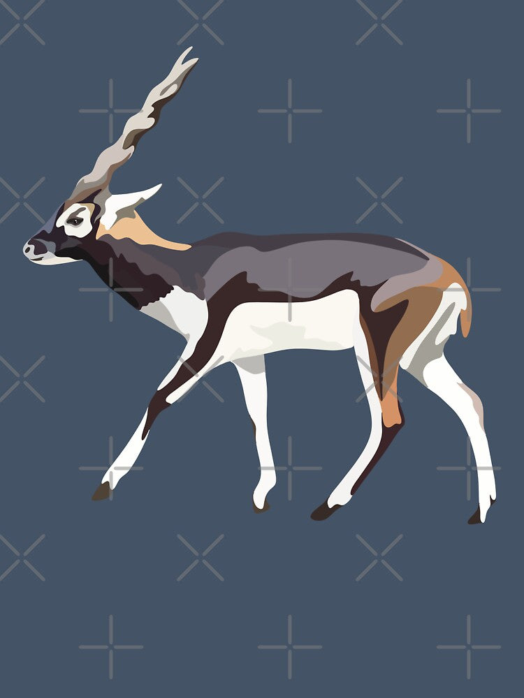 B is for Blackbuck, Blackbuck – Graceful Antelope of India Wildlife Illustration by PrettylittlepastelUk