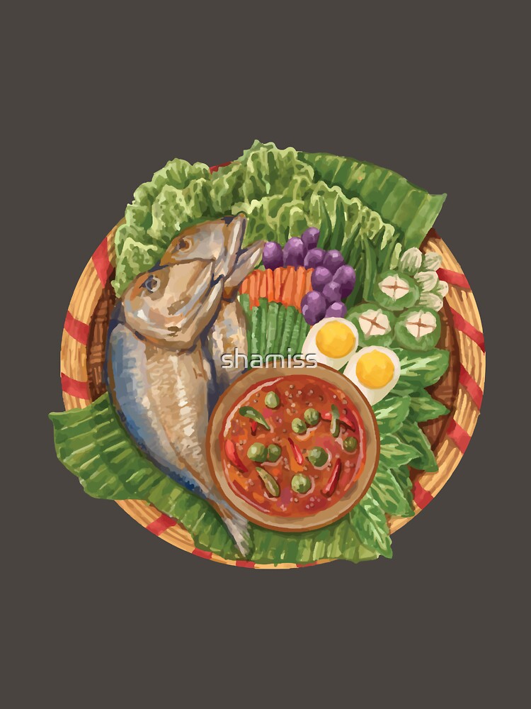 Thai Food, Nam Prik Pla Too or chili past with fried mackerel by shamiss