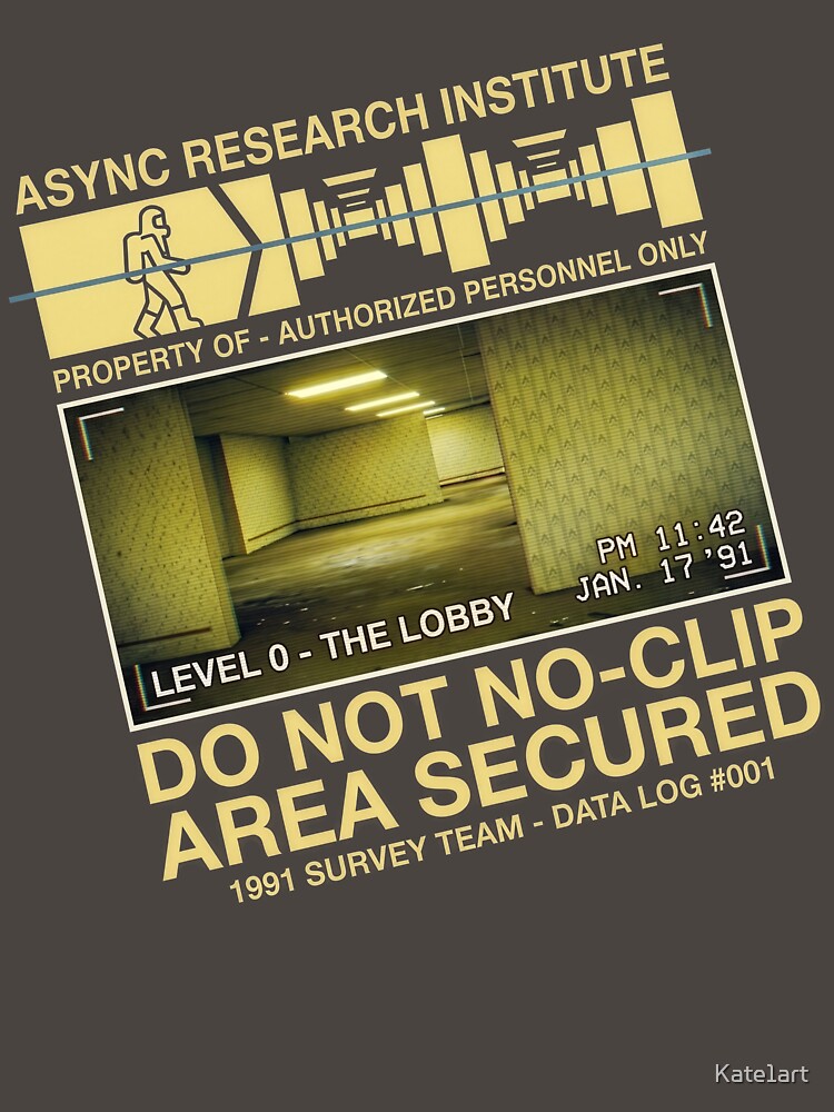 Backrooms Level 0 Research Institute Warning Poster Vintage VHS Found Footage Liminal Space Horror Design by Kate1art