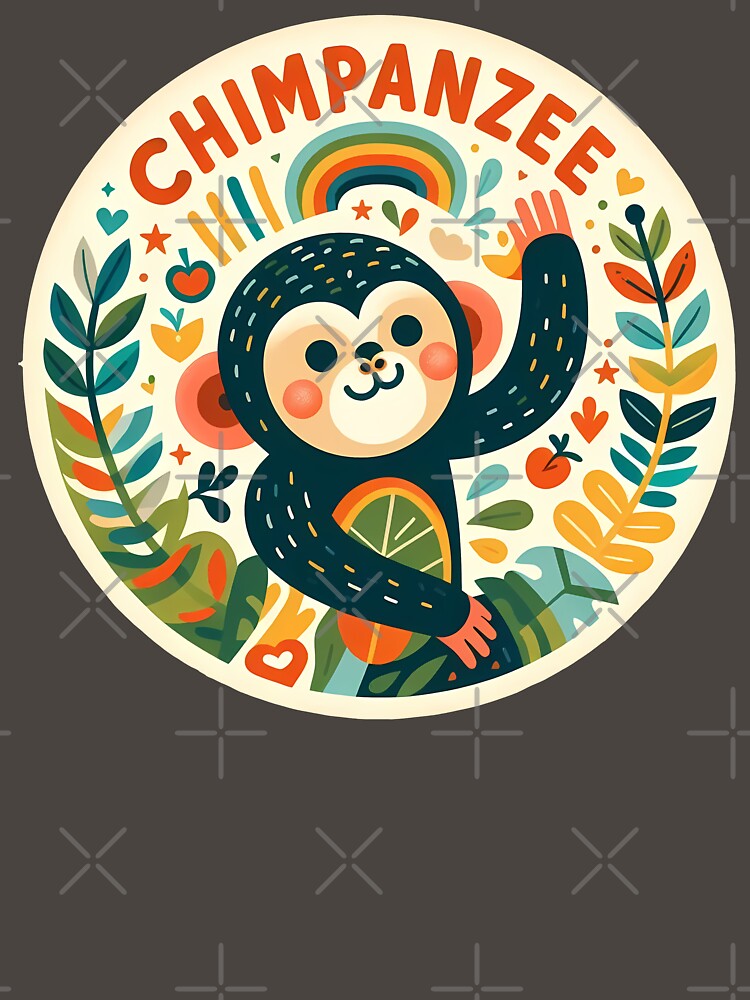 Chimpanzee - Hope for Wildlife Scandinavian Folk Art by heidiannemorris © by FOLK ART FUSION