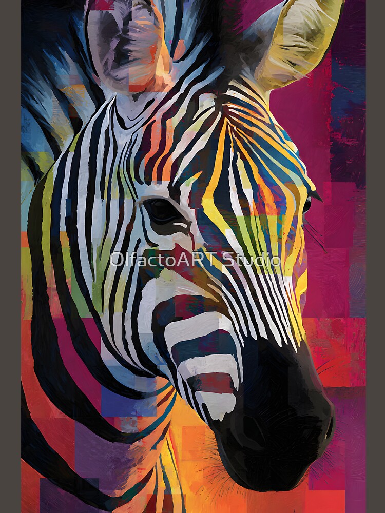 Protect the Wild Zebra - Bold Wildlife Artwork with Striking Color Spectrum and Energy by OlfactoART Studio