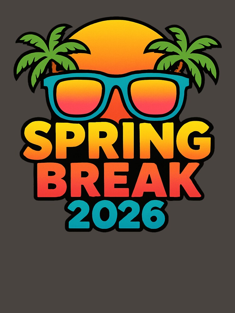 Spring Break 2026 Retro Sunset Sunglasses Palm Trees Design by OwnYourMood