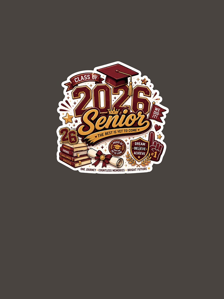 Class of 2026 Senior Sticker – Graduation Maroon Gold Aesthetic by Digital_products_0111