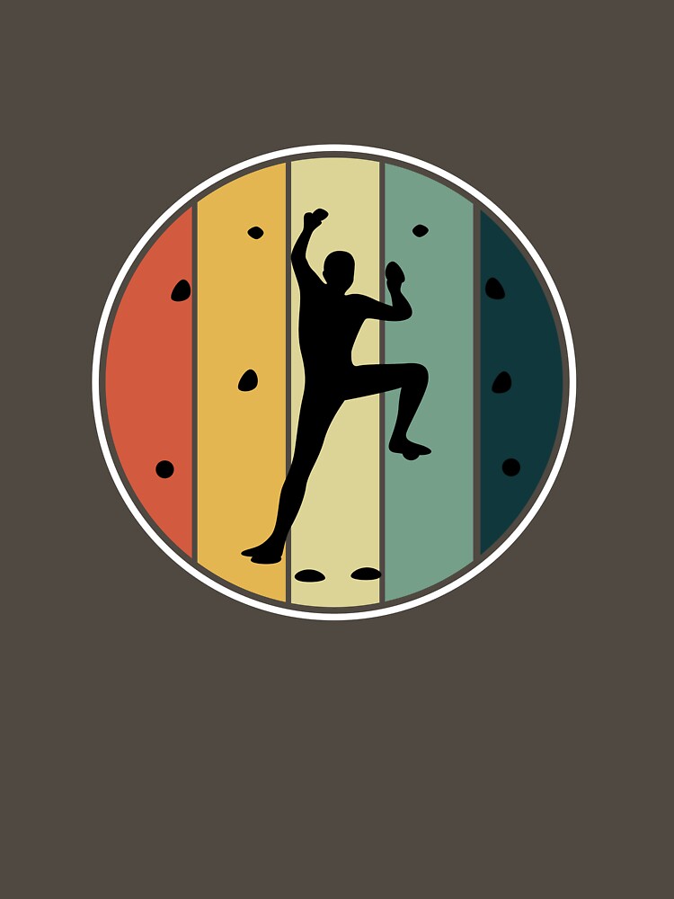 Vintage Retro Cool Climbing Bouldering Sunset Climbing Wall by ArabCorner