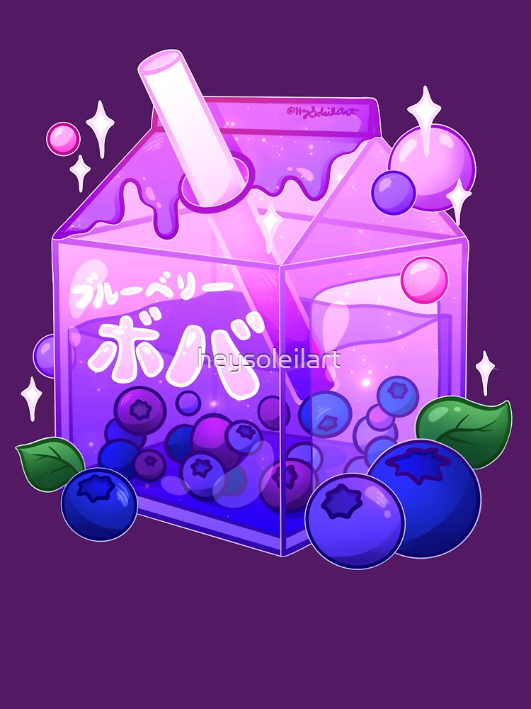 Aesthetic Blueberry Boba Carton by heysoleilart