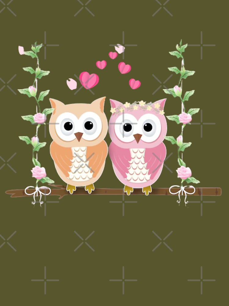 pair rosy owl design classic tshirt by anandsiva2703