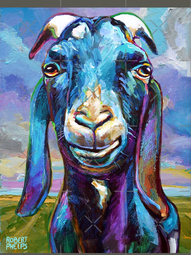 Black Farm Goat On a Beautiful Day by RobertPhelpsArt