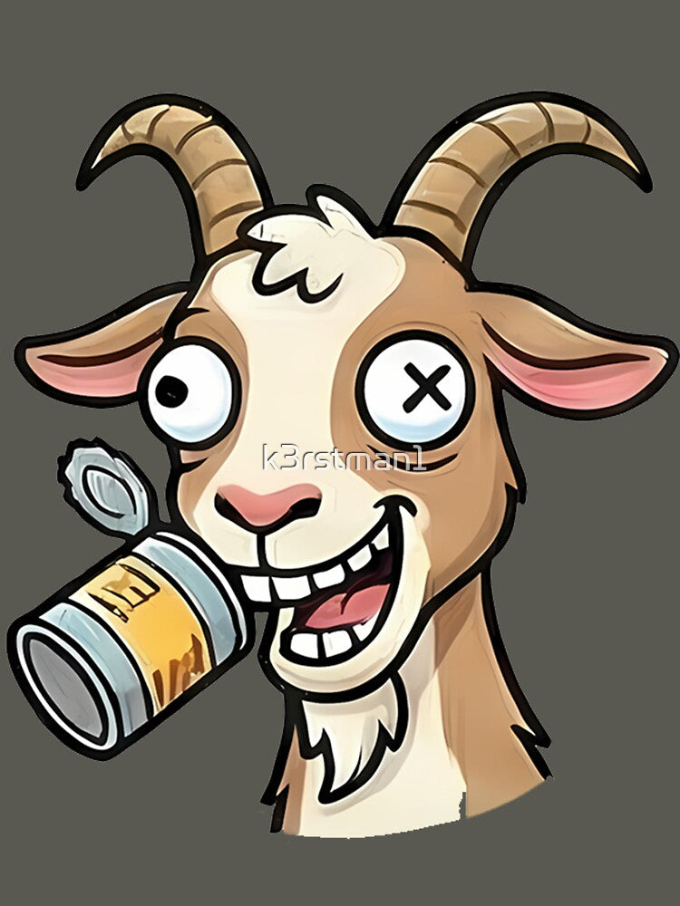 Funny Cartoon Goat Drinking Beer by k3rstman1