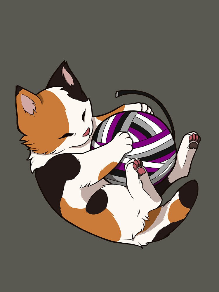 Asexual Pride Calico Cat by saltuurn