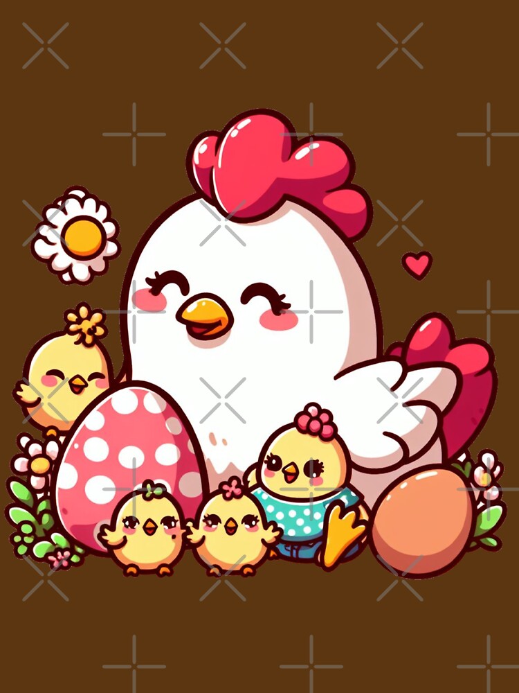 Adorable Chicken Mommy and Chicks - Cute by Shtex