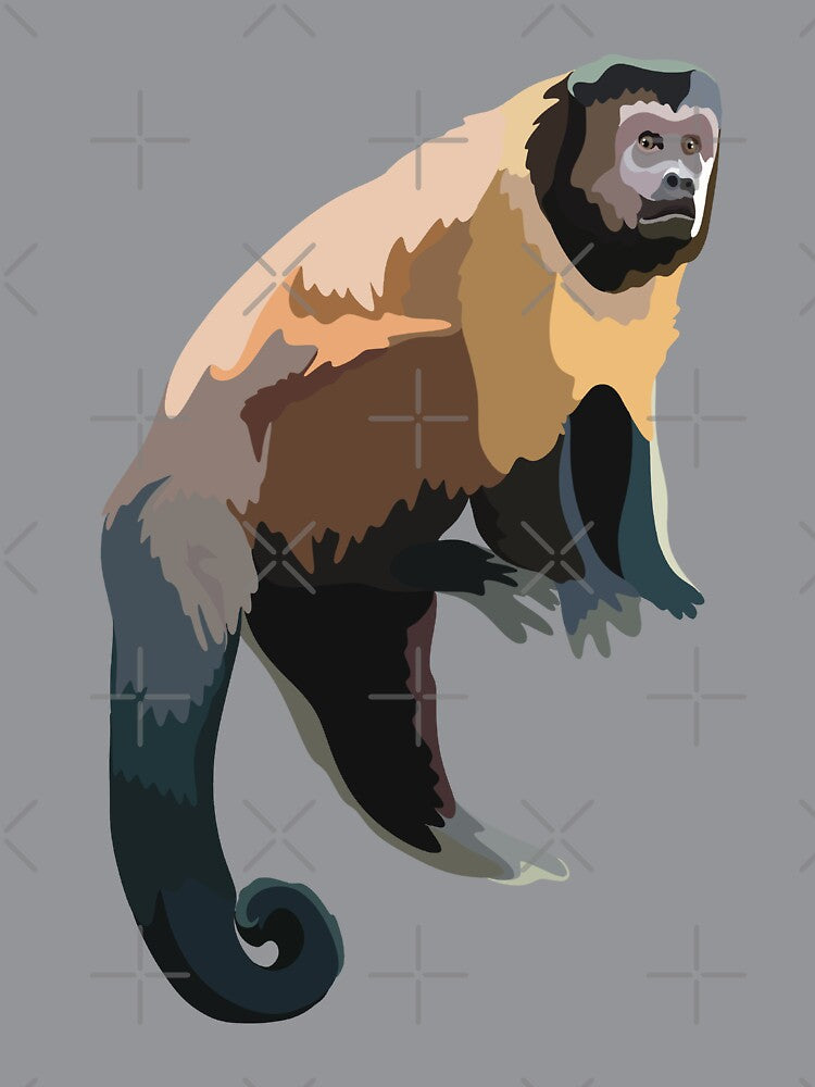 T is for Tufted Capuchin,Tufted Capuchin Design – Cute & Clever Monkey Art by PrettylittlepastelUk
