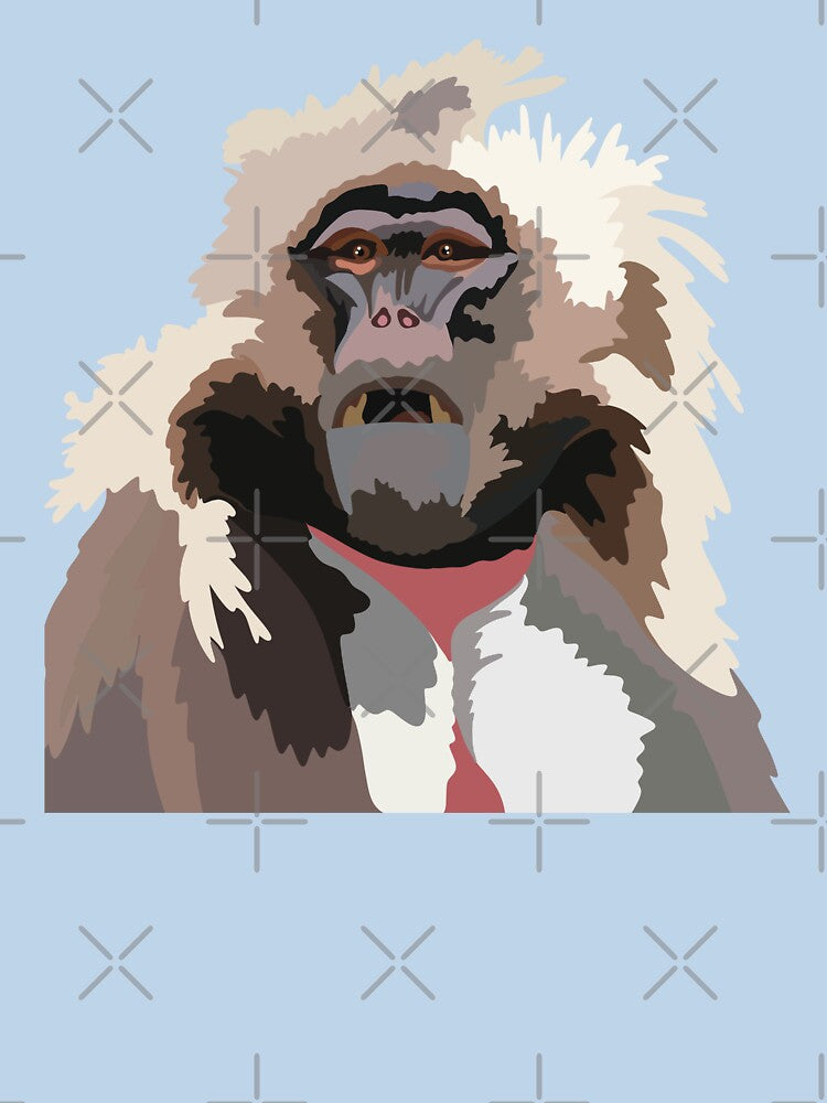 G is for Gelada Baboon,Gelada Artwork – Unique Primate Illustration and Ethiopian Wildlife Design by PrettylittlepastelUk
