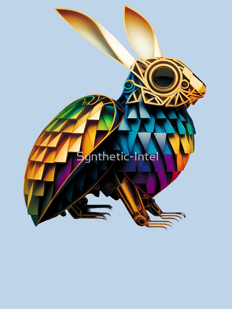 Art Deco Steampunk Rabbit Bird | Rainbow Heart Rabbit | Rainbow Easter | high resolution by Synthetic-Intel