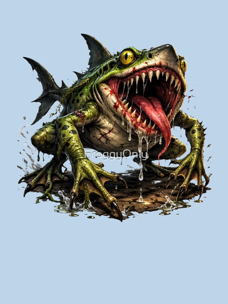 Frog-shark hybrid monster in action by FroggyOnly