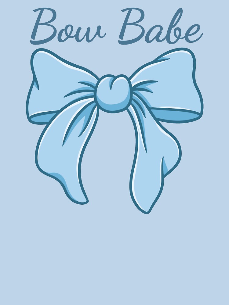 Bow Babe | Cute Blue Ribbon Coquette Typography Design by Rush2Buy
