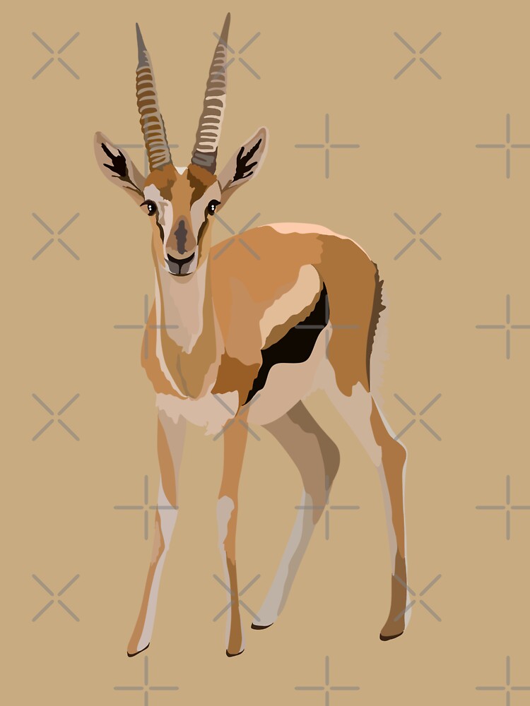 T is for Thomson Gazelle, Thomson’s Gazelle Illustration – Graceful African Antelope Wildlife Art by PrettylittlepastelUk