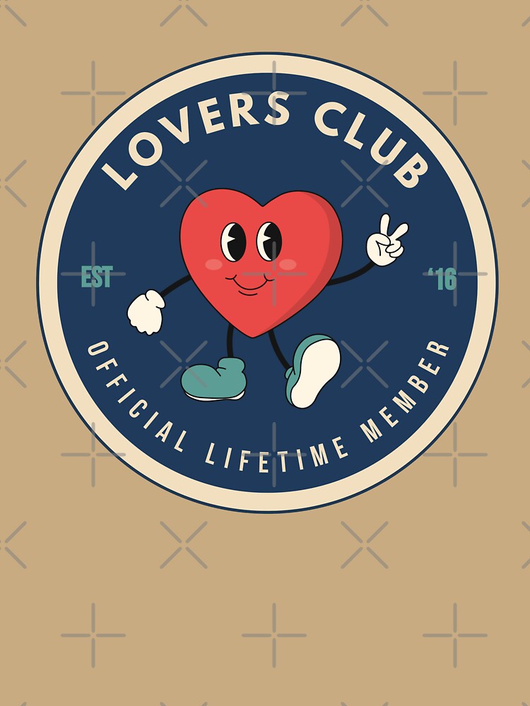 Lovers Club Retro Badge Fan Design by smeraldosecrets