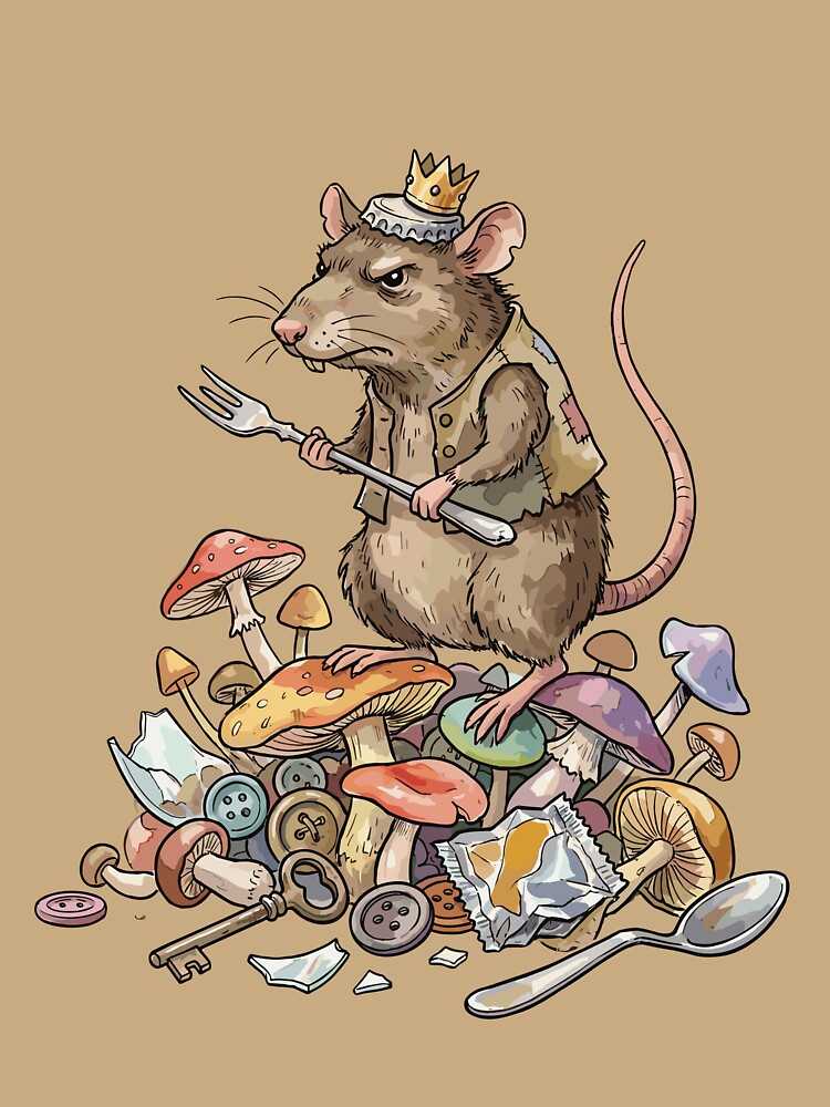 Goblincore Aesthetic: Mushroom Hoarder Rat by bapupa