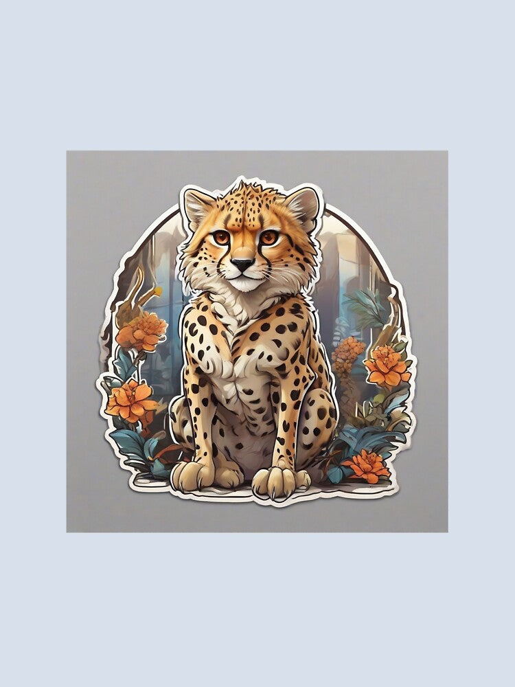 The cute leopard among the roses by abdelaziz0