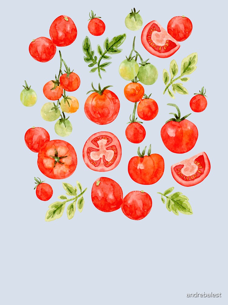 Tomatoes in Watercolor by andrebalest.art