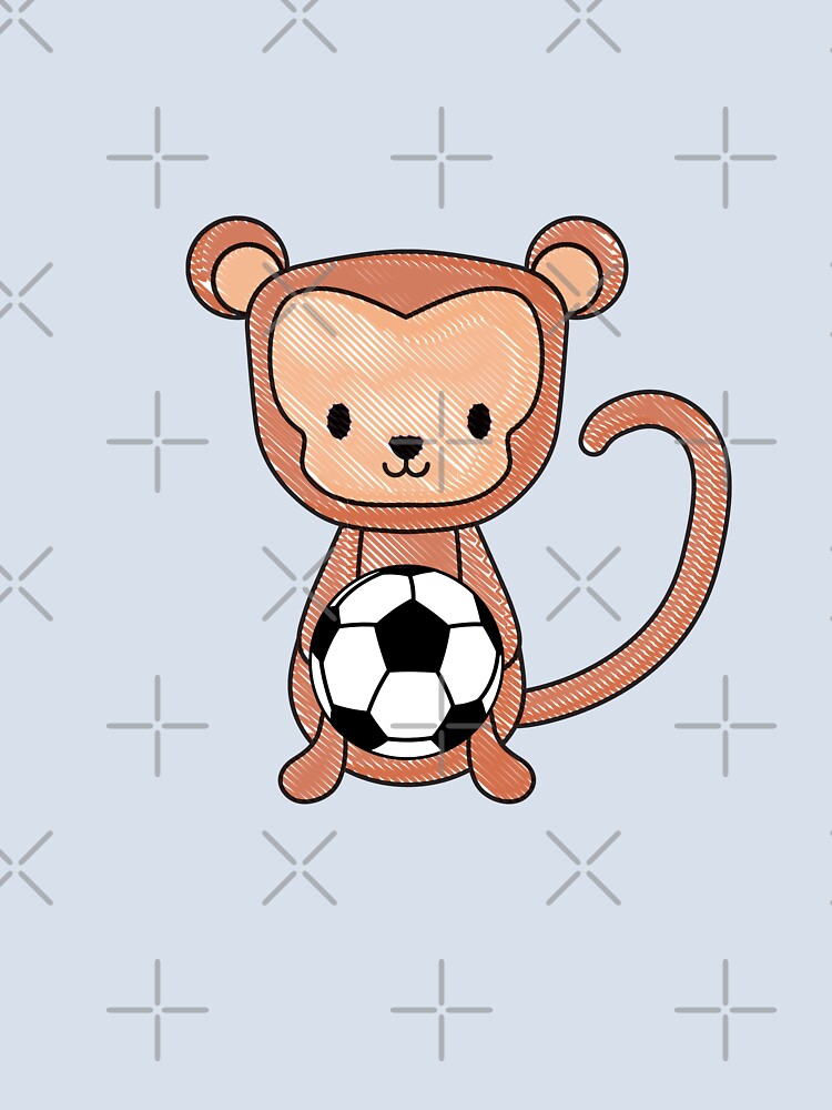Cute Monkey Holding Soccer Ball by ijdesigns