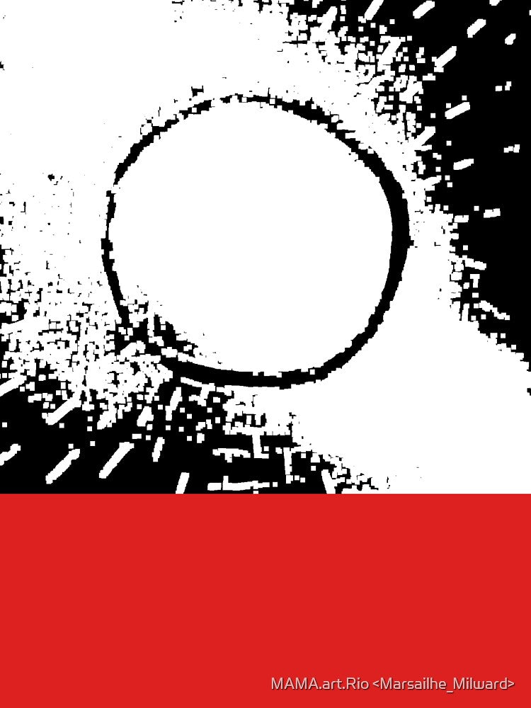 Ditch - Minimalist Brutalist Black and White Glitch Circle by MAMA.art.Rio <Marsailhe_Milward>