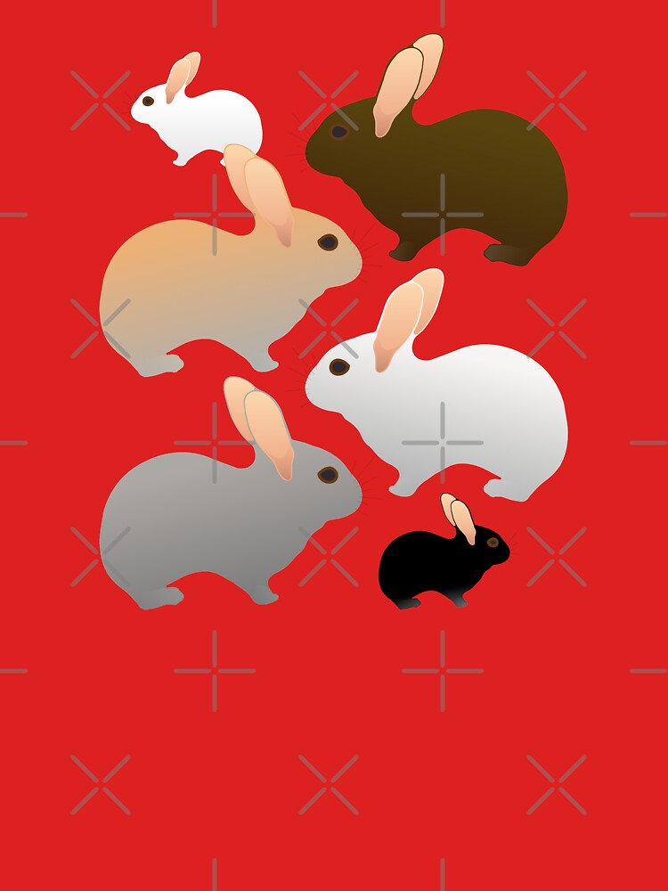 Cute Colorful Bunny Rabbit Family Pattern (on pink) by Davey's Designs