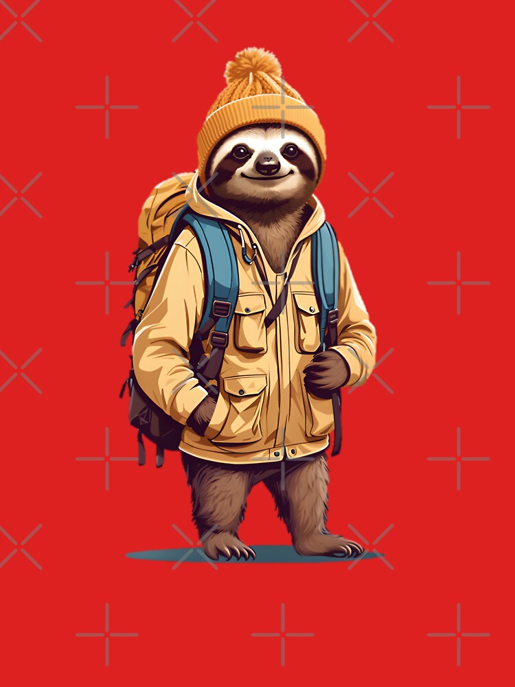 Sloth cub explorer cartoon graphic design for kids by CedricNorbinho