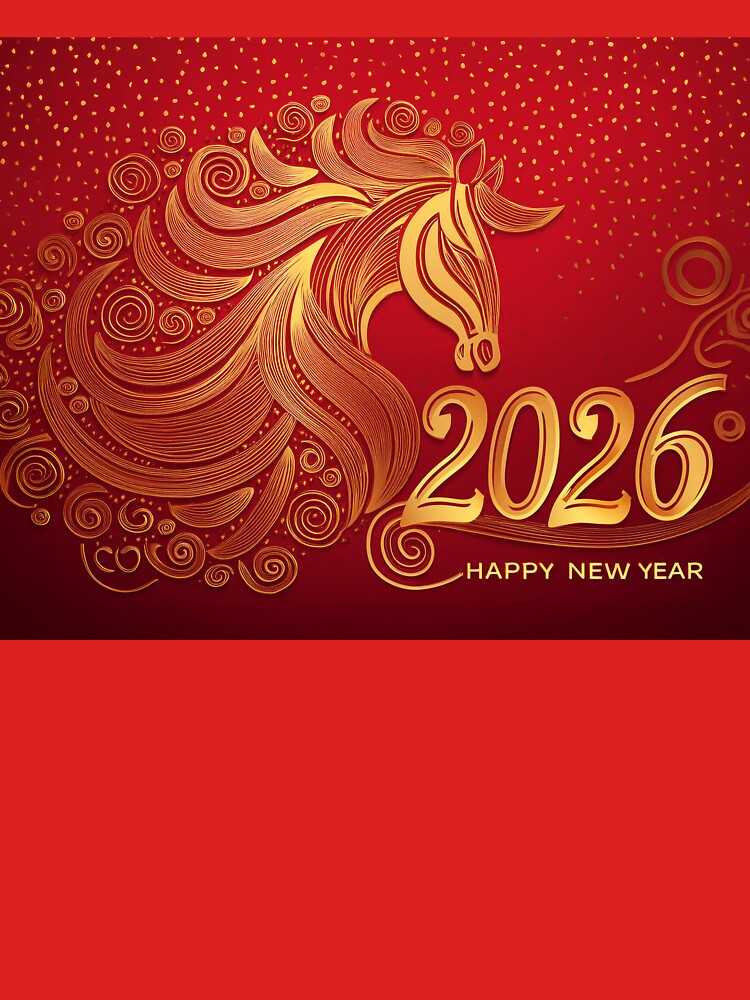 Golden Horse for New Year 2026 by Blue Horse Photo Magic